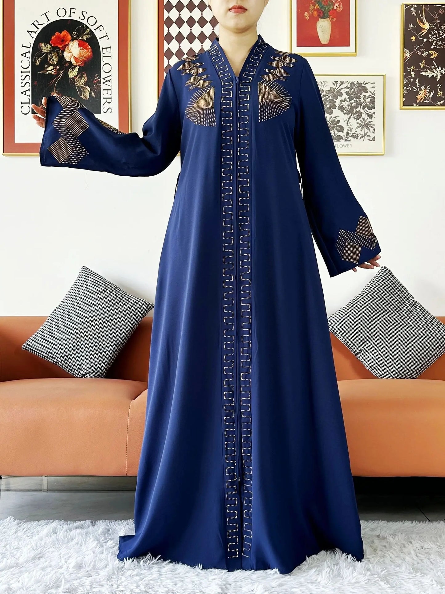 New Women Elegant Dress Chiffon Open Abaya